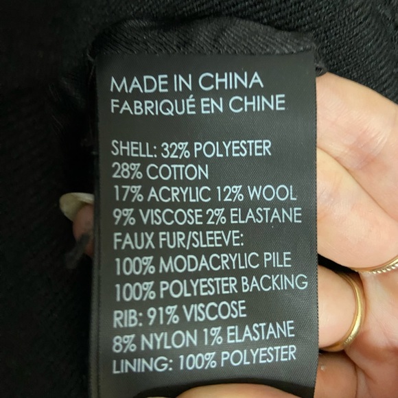 Club Monaco Boucle and Faux Fur Bomber - Picture 5 of 6